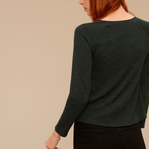 Aritzia Sweaters - Aritzia Wilfred Free Deep Green V-neck Sweater